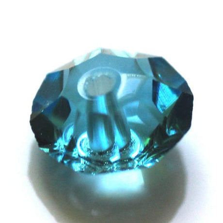 Enkelt perler og sæt Krystal Perler, Austrian Crystal, turkis/blå, rondel form, str 6x3,5 mm, 10 stk.