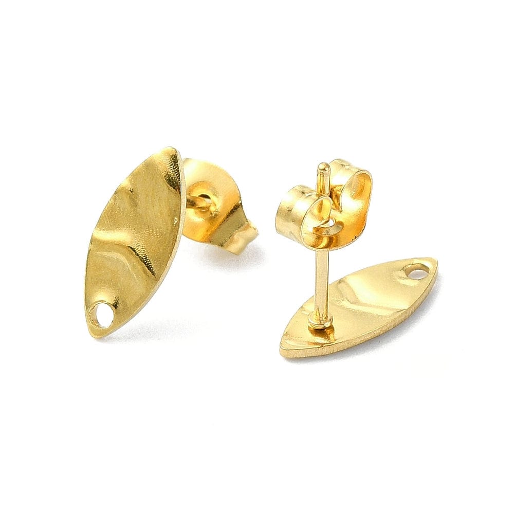 Eye Ørestikkere, Forgyldt Stål, 12x5mm - Uniq Perler - 805703
