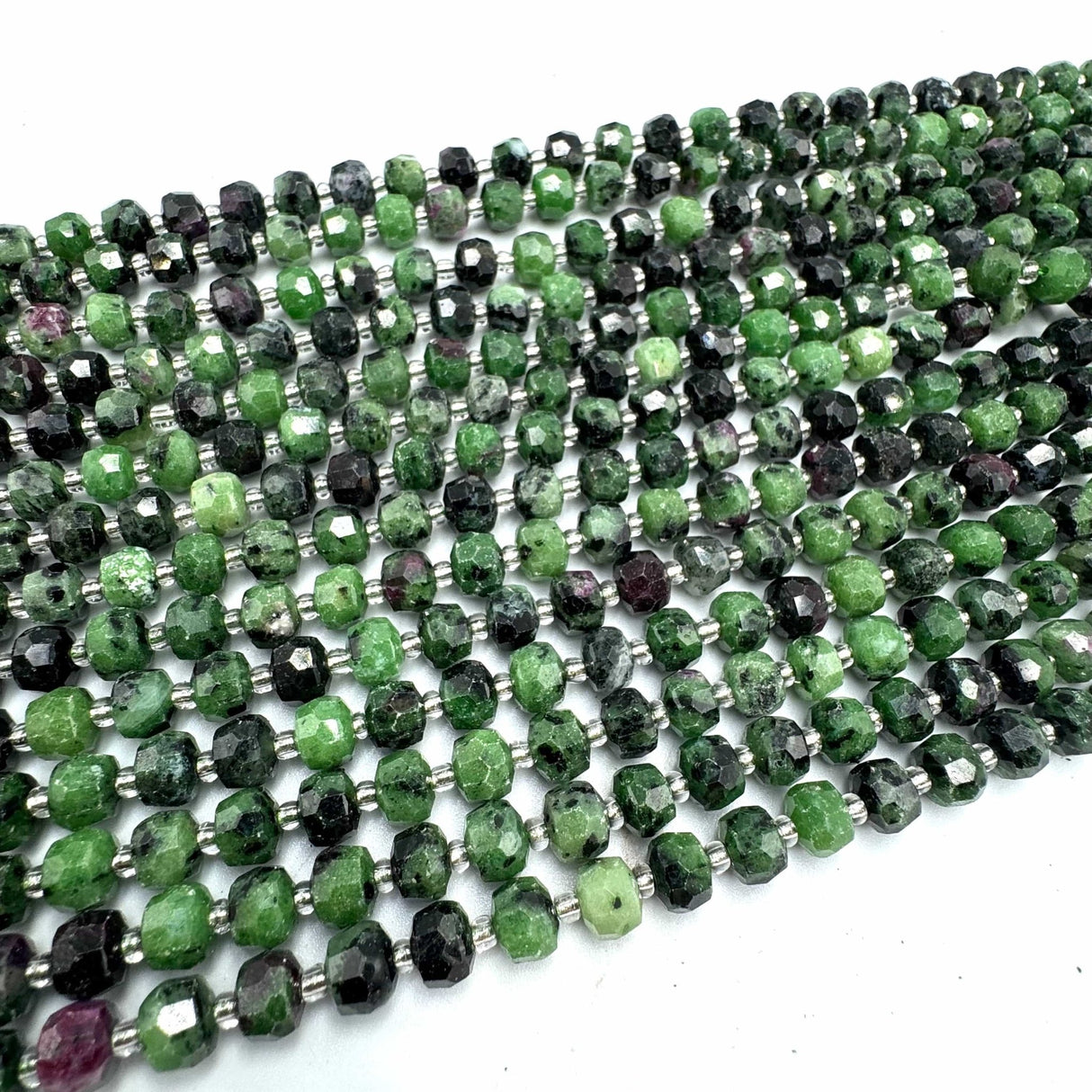 Facetteret Epidot - Grøn (6x8mm) - Uniq Perler - 212845