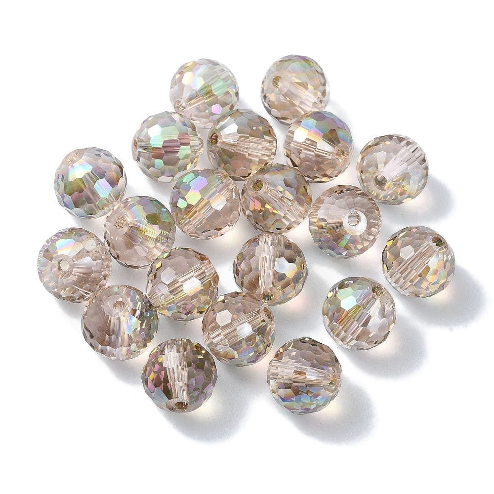 Facetteret Glasperler, Gylden AB, (10x9mm, 10 Stk.) - Uniq Perler - 112394