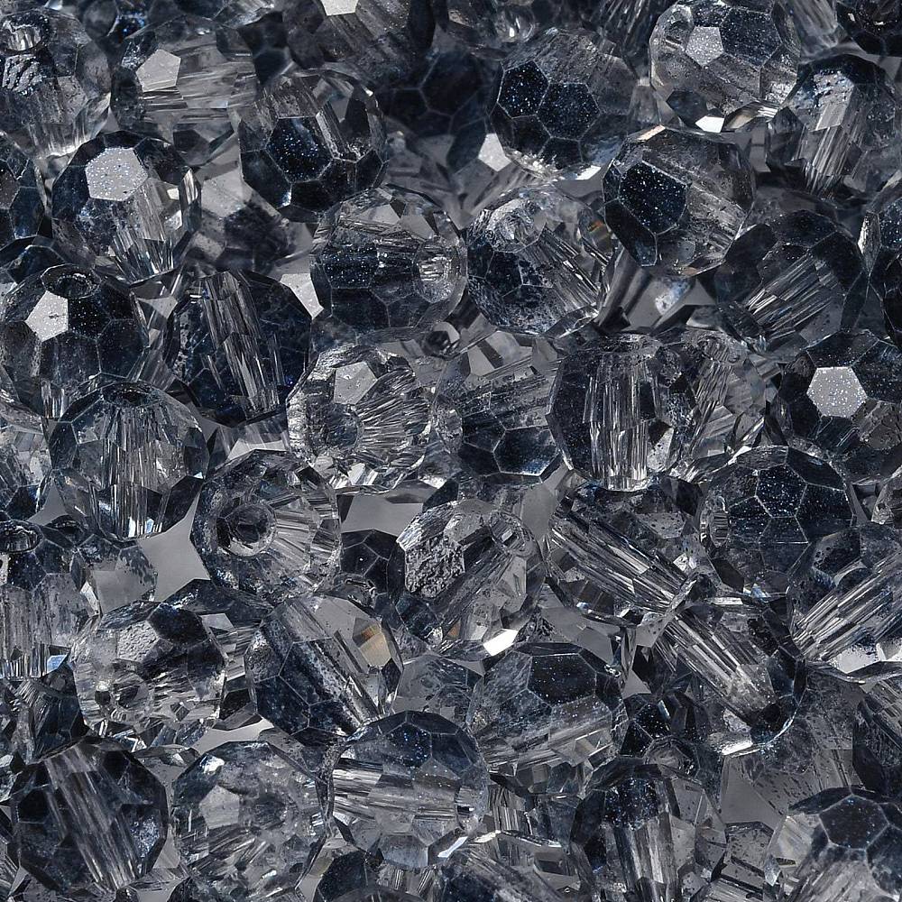 Facetteret Glasperler, Transparent Blå, (6x5,5)mm, 20 stk. - Uniq Perler - 113951