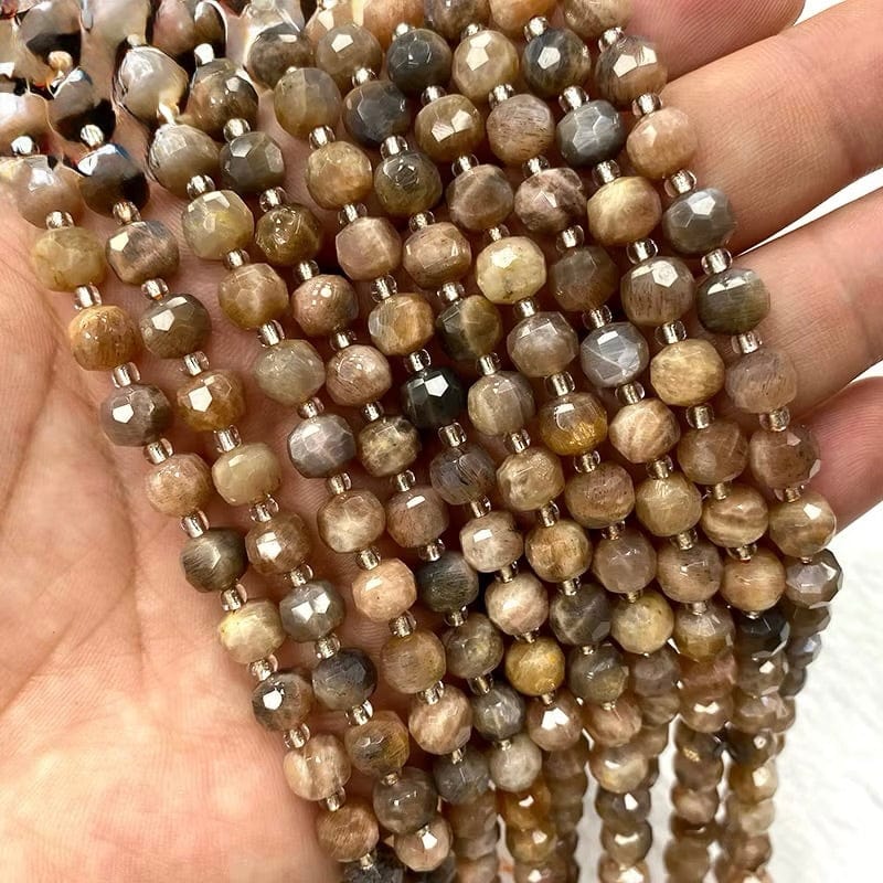 Facetteret Sort Solsten (6x8mm) - Uniq Perler - 762225