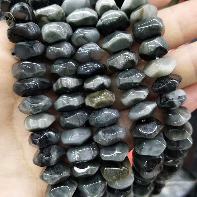 Falke Øje Sten – Facetteret, Kantet Nuggets (6x11mm) - Uniq Perler - 443322