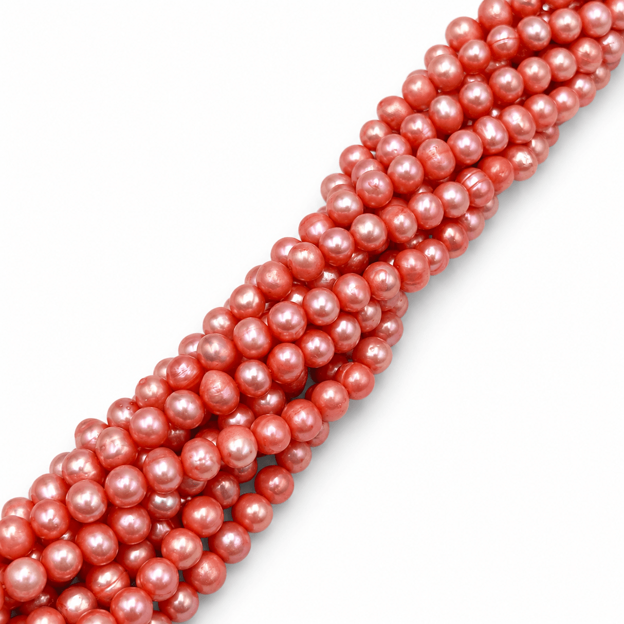Farvede Ferskvandsperler - Rosa (5-6mm) - Uniq Perler - 32345