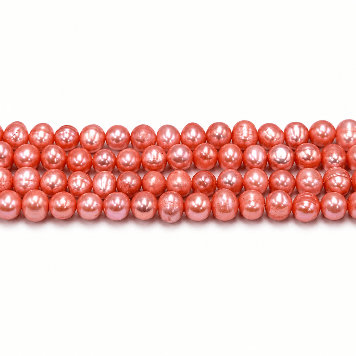 Farvede Ferskvandsperler - Rosa (5-6mm) - Uniq Perler - 32345