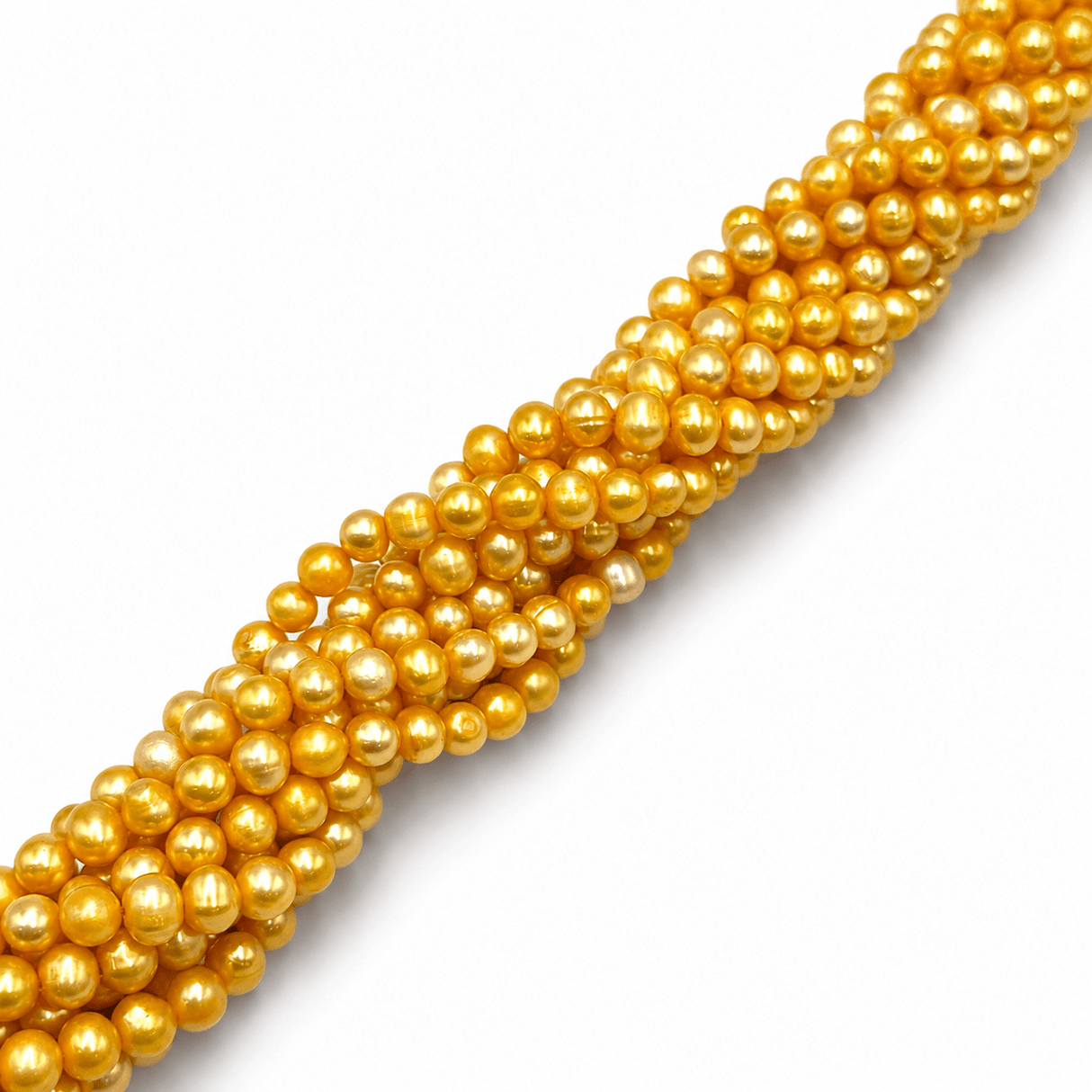 Farvede Ferskvandsperler - Sol Gul (5-6x6mm) - Uniq Perler - 83568