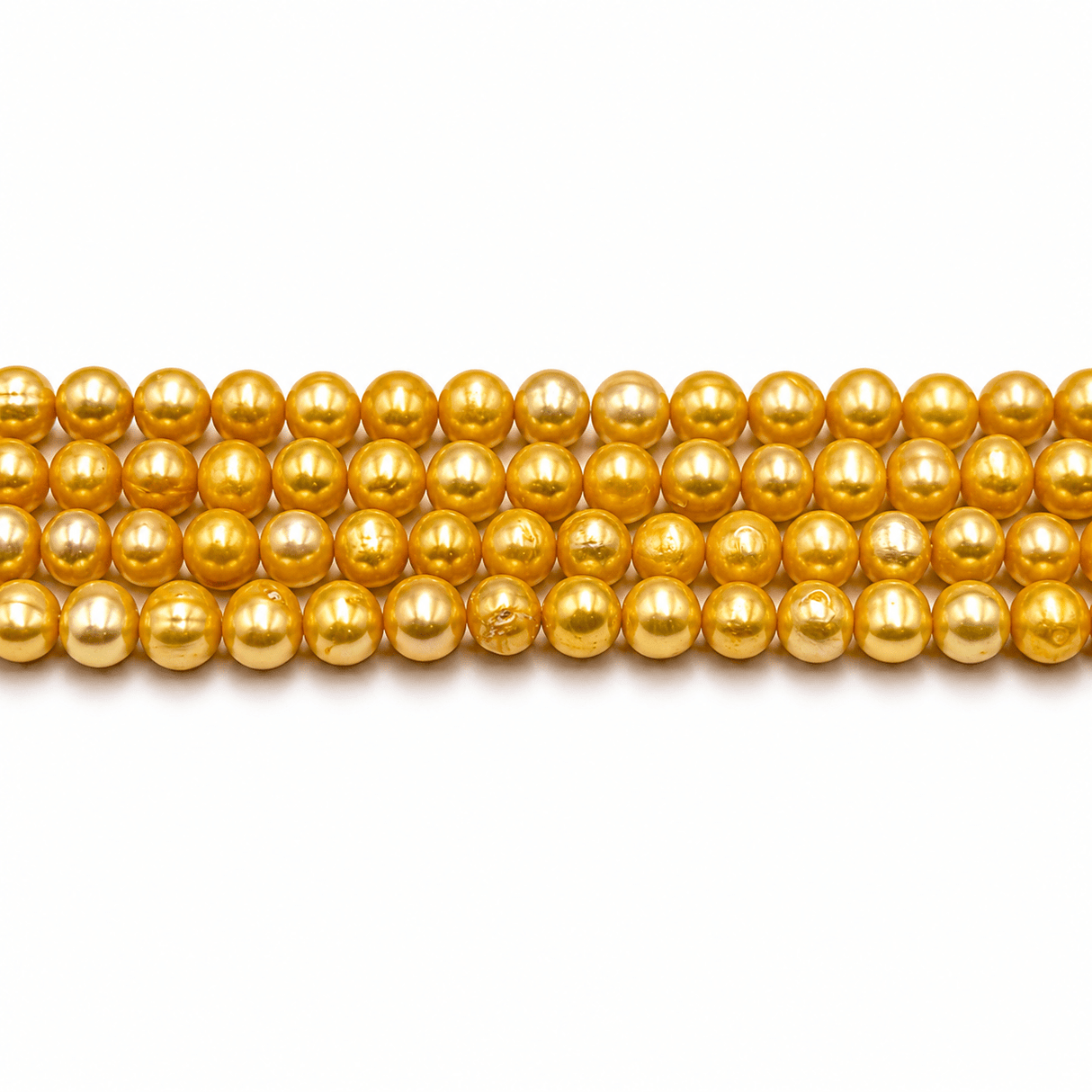 Farvede Ferskvandsperler - Sol Gul (5-6x6mm) - Uniq Perler - 83568