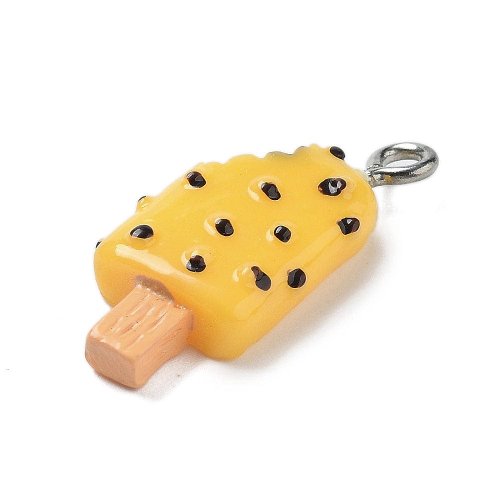 Farverige Resin Is Vedhæng, (24x11mm, 4 stk.) - Uniq Perler - 414171