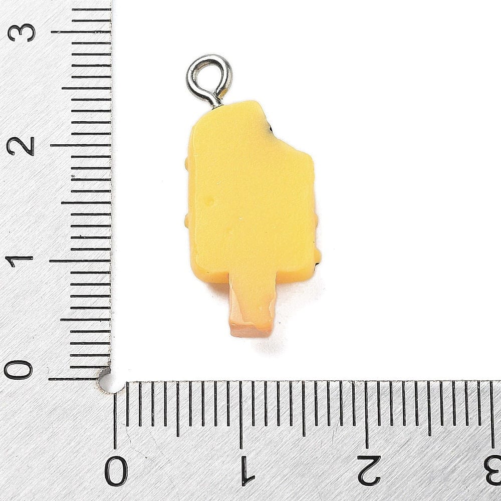 Farverige Resin Is Vedhæng, (24x11mm, 4 stk.) - Uniq Perler - 414171