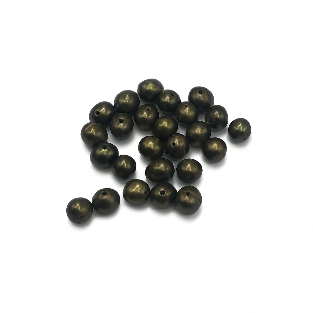 Farvet Ferskvandsperler, Grøn, 5 - 6mm (Enkelt Perle) - Uniq Perler - 258258