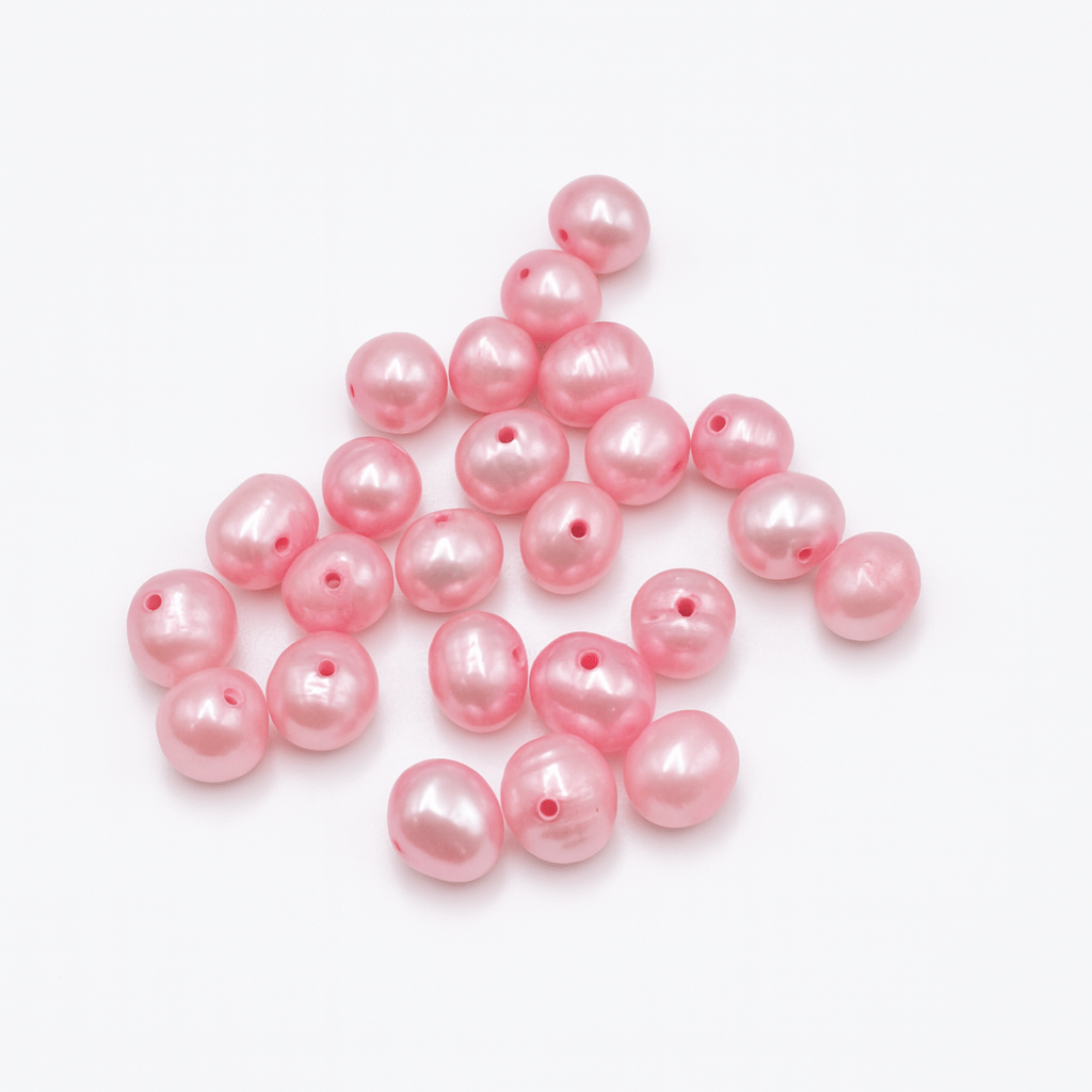 Farvet Ferskvandsperler, Lys Pink/Rosa, 5 - 6.5mm (Enkelt Perle) - Uniq Perler - 45667788