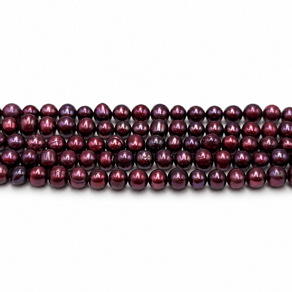 Farvet Ferskvandsperler - Mørk Lilla (4-5x5-6mm) - Uniq Perler - 452037