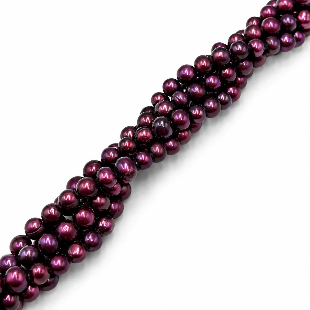 Farvet Ferskvandsperler - Mørk Lilla (4-5x5-6mm) - Uniq Perler - 452037