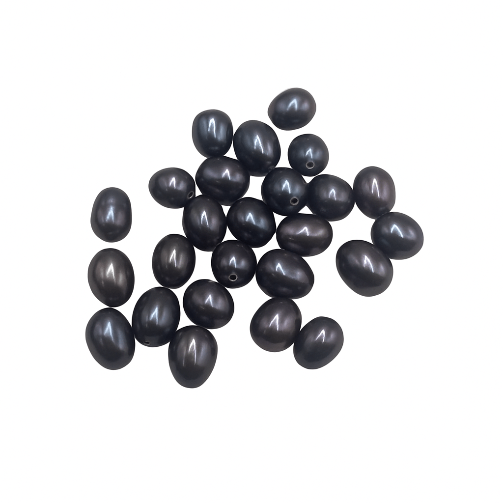 Farvet Rice Ferskvandsperler, Lilla/Bordeaux, 6 - 7mm (Enkelt Perle) - Uniq Perler - 7545667