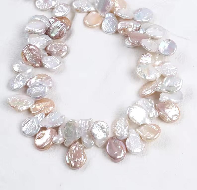 Ferskvandsperle – Barok, Let Dråbeformet, Grade A (16x17mm) ENKELT - Uniq Perler - 457899