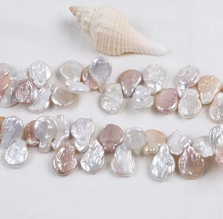 Ferskvandsperle – Barok, Let Dråbeformet, Grade A (16x17mm) ENKELT - Uniq Perler - 457899