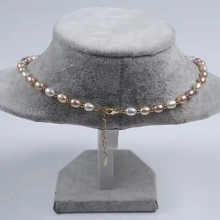 Ferskvandsperle Halskæde, Armbånd Og Ørestikkere – Grade AA (PREMIUM) - Uniq Perler - 111170