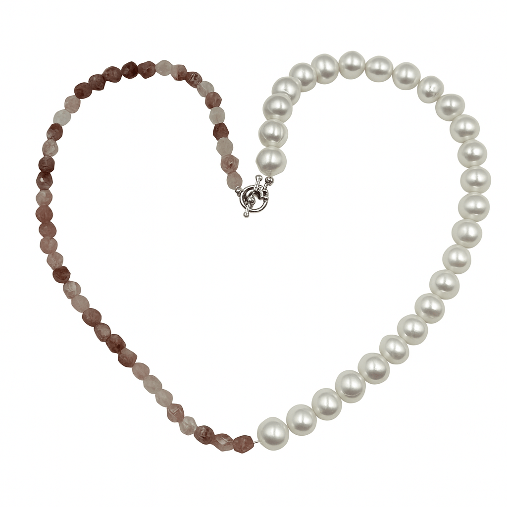 Ferskvandsperle Halskæde – Grade AA, Premium (8–9mm, 50cm) - Uniq Perler - 64346789