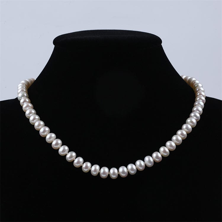 Ferskvandsperler Halskæde og Ørestikkere – Grade AA (6mm, 41cm) - Uniq Perler - 148923