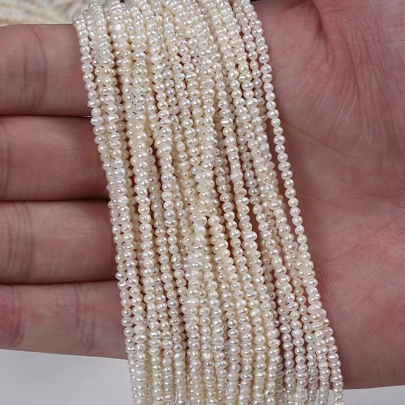 Ferskvandsperler – Hvid, Potato (2x2,5mm) Grade AA - Uniq Perler - 111222230