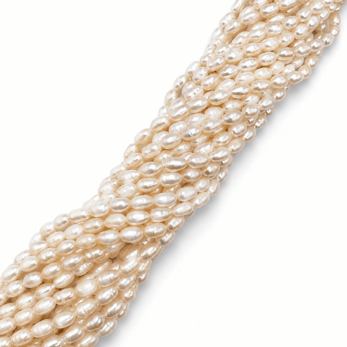 Ferskvandsperler – Hvid, Rice, Grade A+(6 - 6,5 x 4,5 - 5 mm) - Uniq Perler - 122263