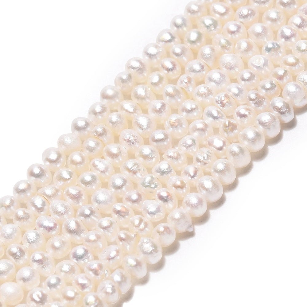 Ferskvandsperler – Keshi, Cremehvide (2~3x2~4mm) - Uniq Perler - 123063