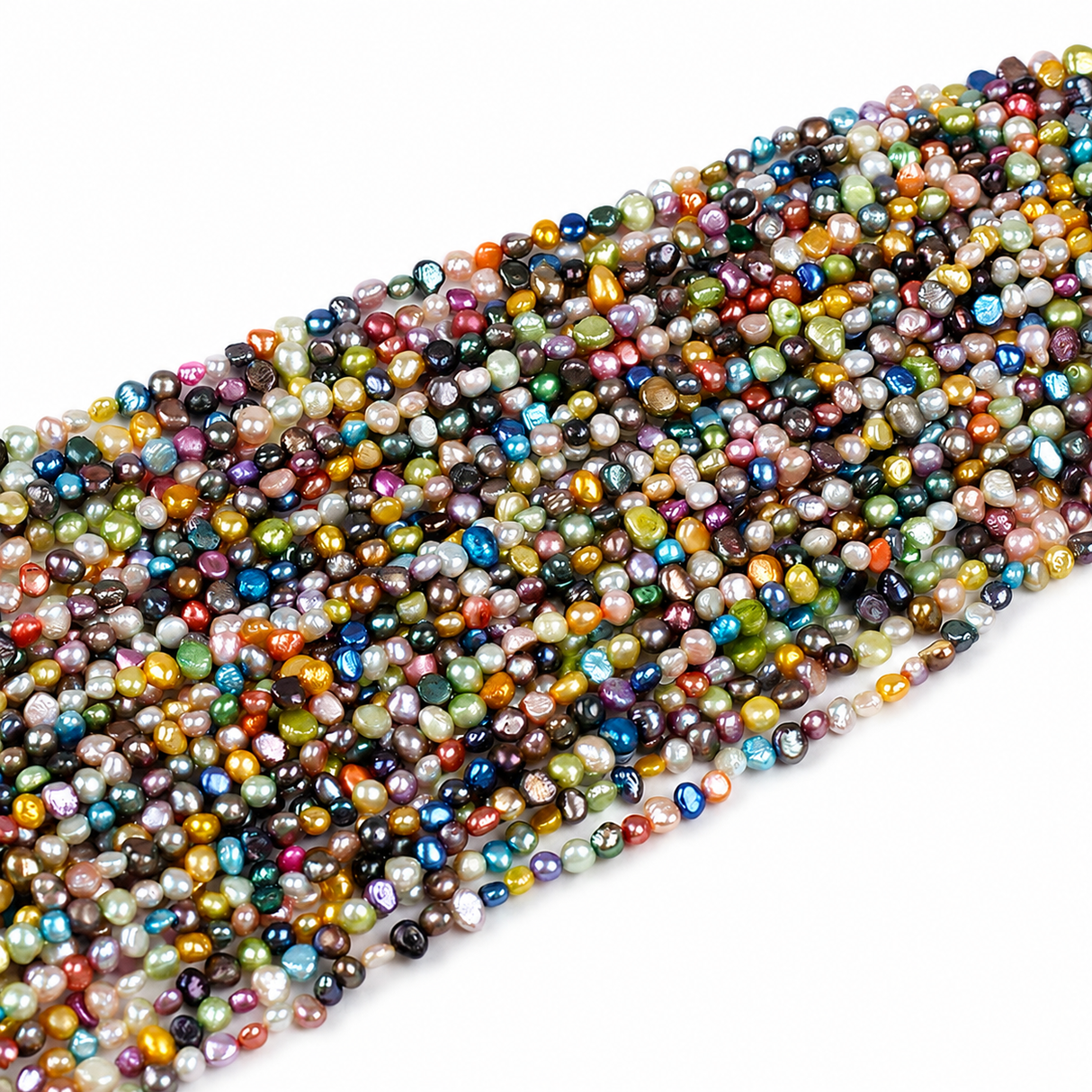 Ferskvandsperler – Multi Farvet, Nugget (4,5 - 6x6mm) - Uniq Perler - 0001489247