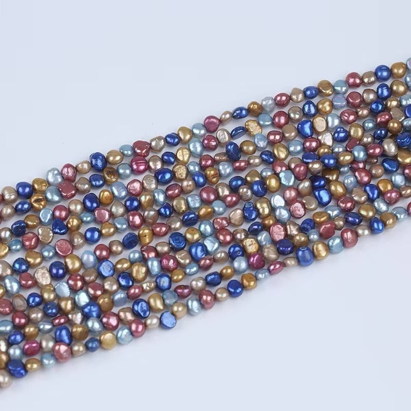 Ferskvandsperler – Multi Farvet, Nugget (5x6mm) - Uniq Perler - 353468