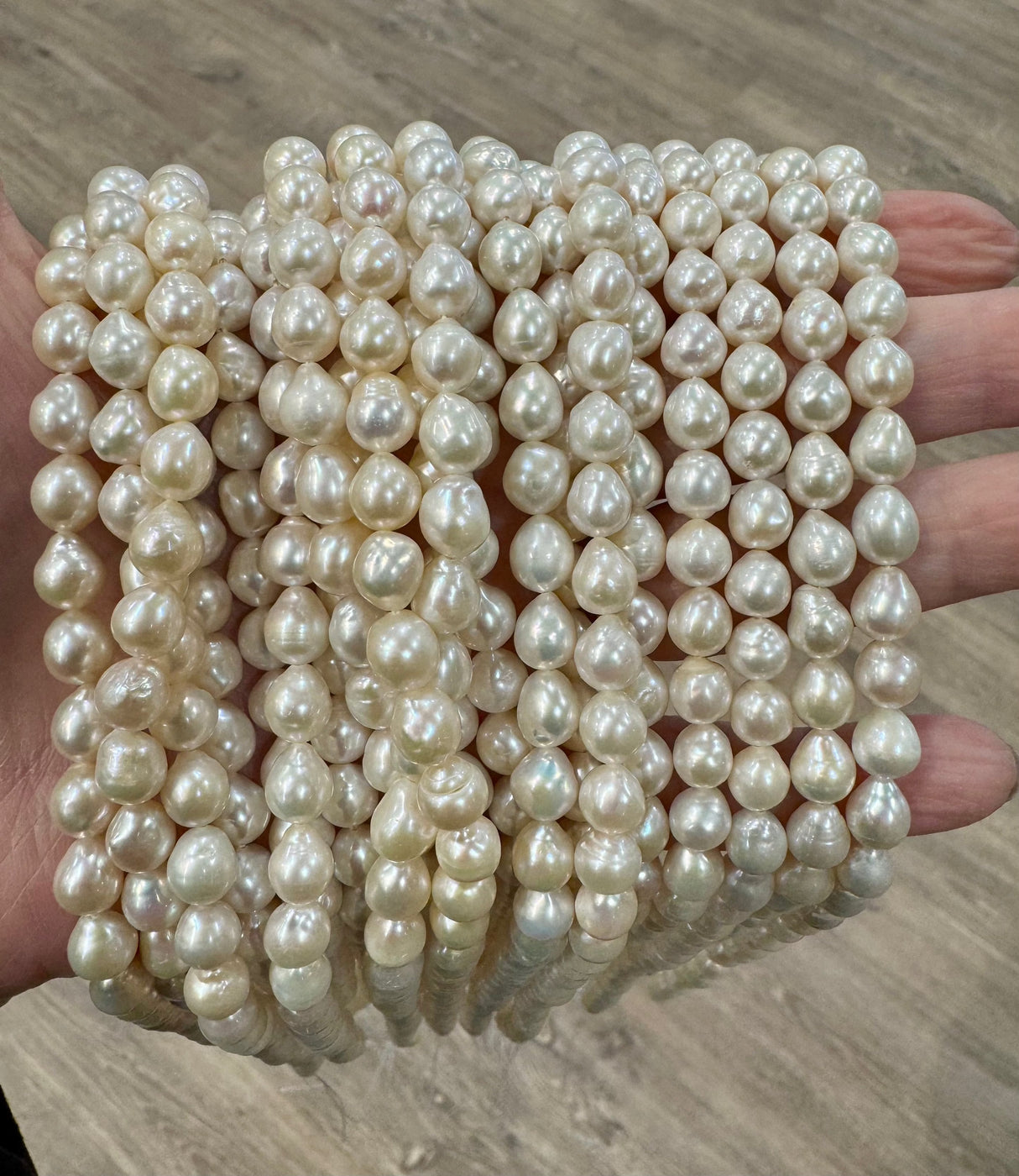 Ferskvandsperler Nugget/let Dråbeformet, Grade AA, 5-6 mm