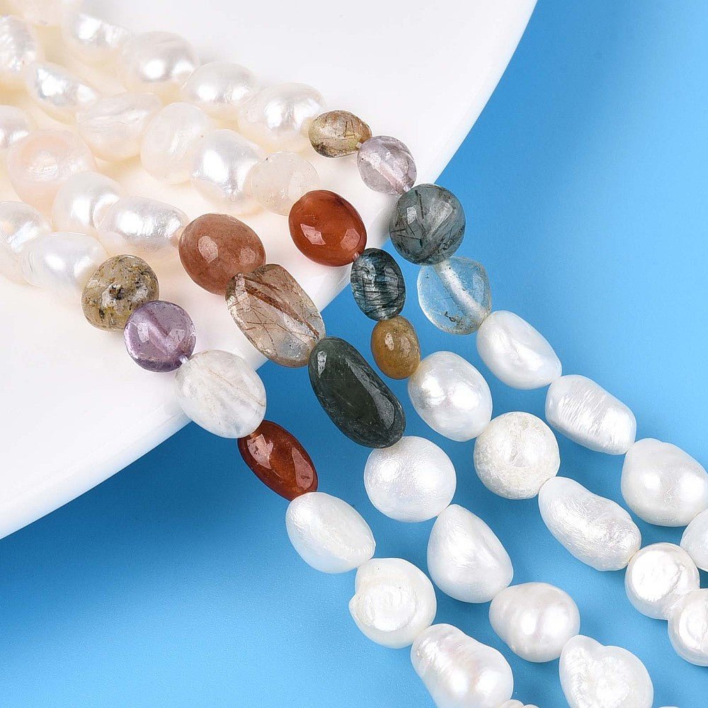 Ferskvandsperler Og Mix perler – Nuggets/Chips (5 - 12 mm) - Uniq Perler -