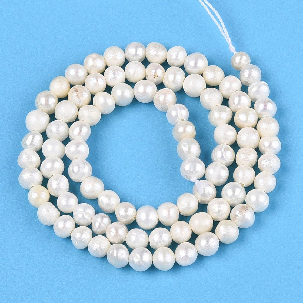 Ferskvandsperler Potato – Cremehvid (3.5–5mm) - Uniq Perler - 117732