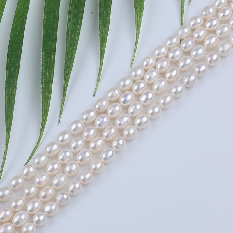 Ferskvandsperler – Rice, Grade A (6 - 7mm) - Uniq Perler - 122275