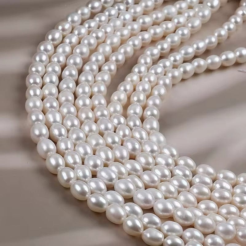 Ferskvandsperler – Rice, Grade AAA (7x8mm) - Uniq Perler - 112400