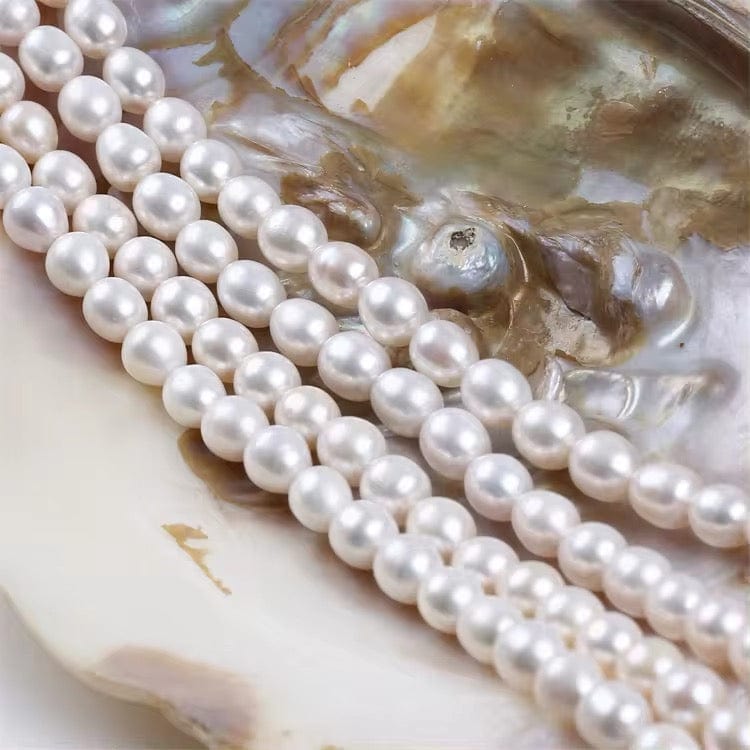 Ferskvandsperler - Rice Perler, Grade AAA (8 - 9mm) 1 stk. - Uniq Perler - 7556783