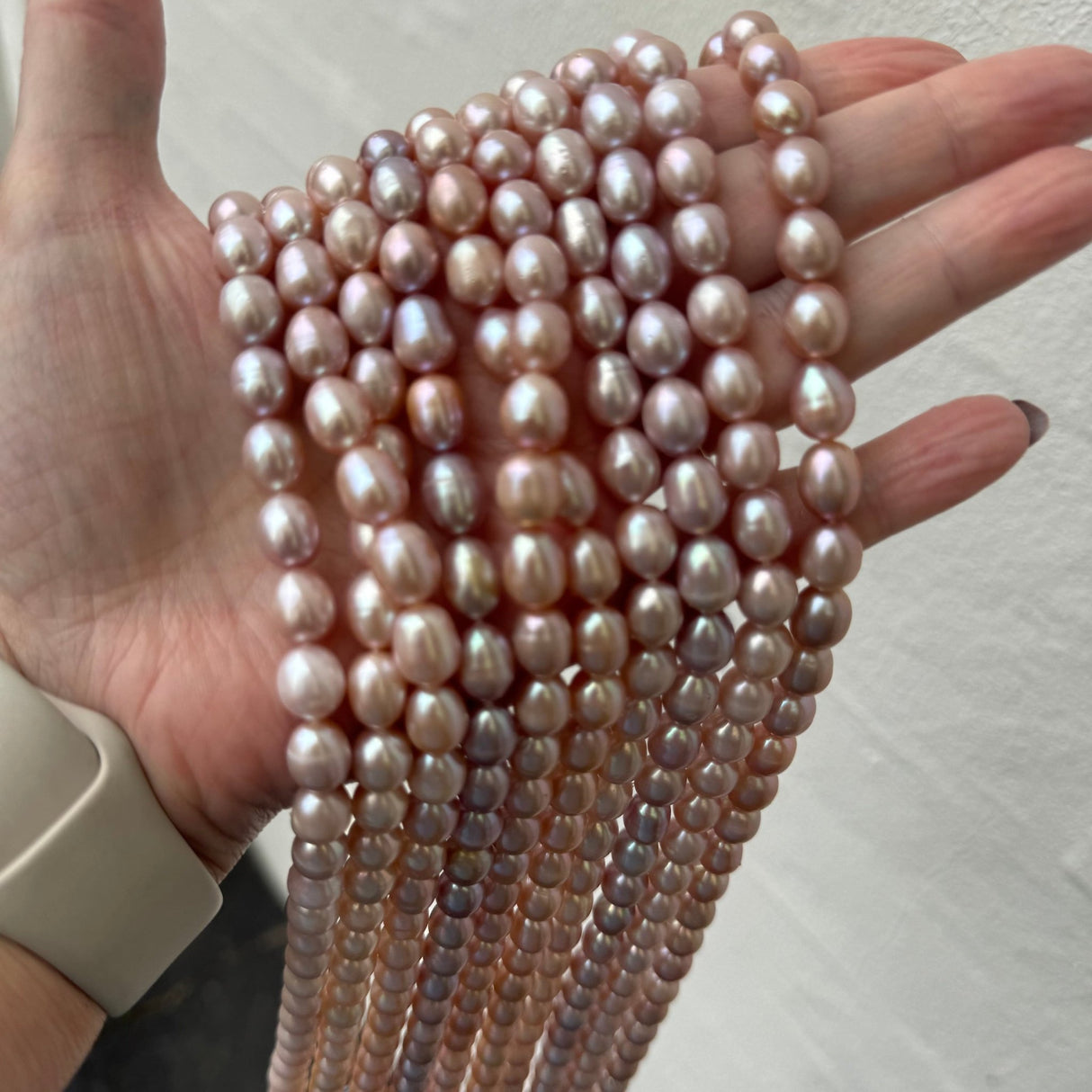 Ferskvandsperler - Rice Perler, Lilla, Grade A+ (8 - 9mm), 1 Stk - Uniq Perler - 745788