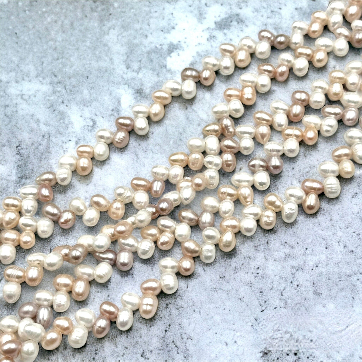 Ferskvandsperler – Rice, Tvillinge Perler, Grade A (5x6mm) - Uniq Perler - 230224