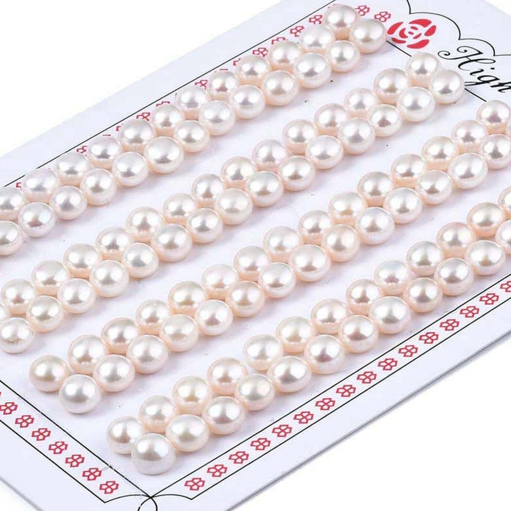 Ferskvandsperler, Topboret/Anboret, 4 - 5mm, (2 Stk) - Uniq Perler - 112401