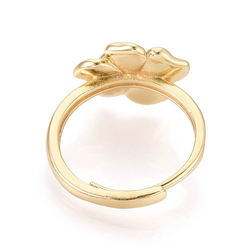 Fingerring Til Topboret Perle – 18K Forgyldt, Justerbar (15 - 18mm) - Uniq Perler -