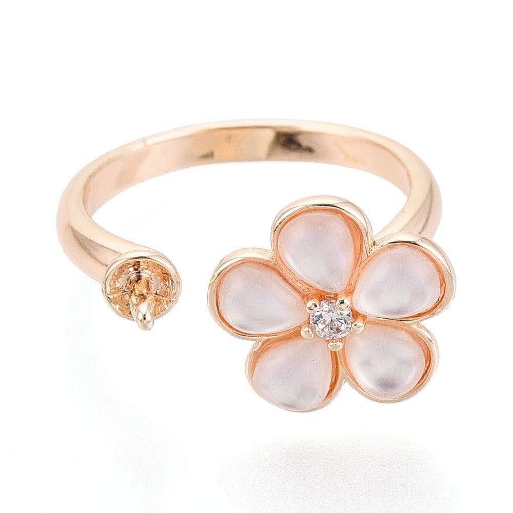 Fingerring Til Topboret Perle – 18K Forgyldt, Justerbar (15 - 18mm) - Uniq Perler - 115453