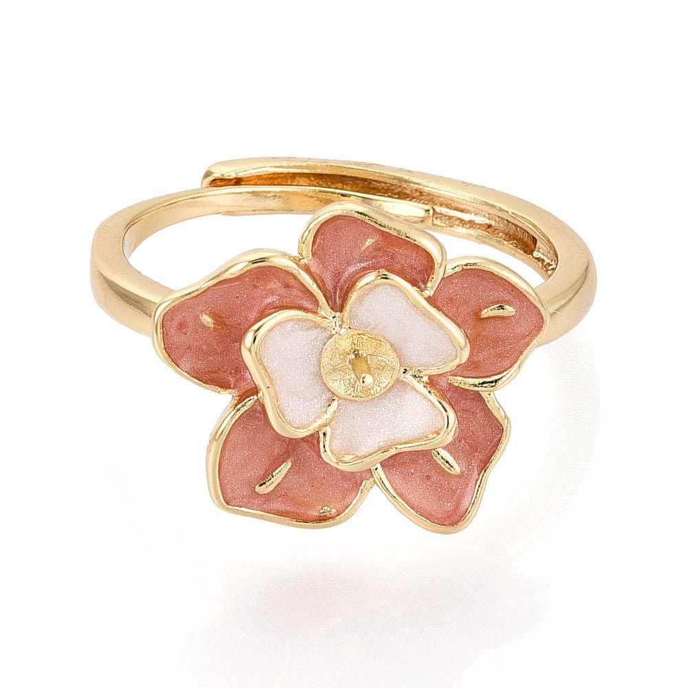 Fingerring Til Topboret Perle – 18K Forgyldt, Justerbar (15 - 18mm) - Uniq Perler -