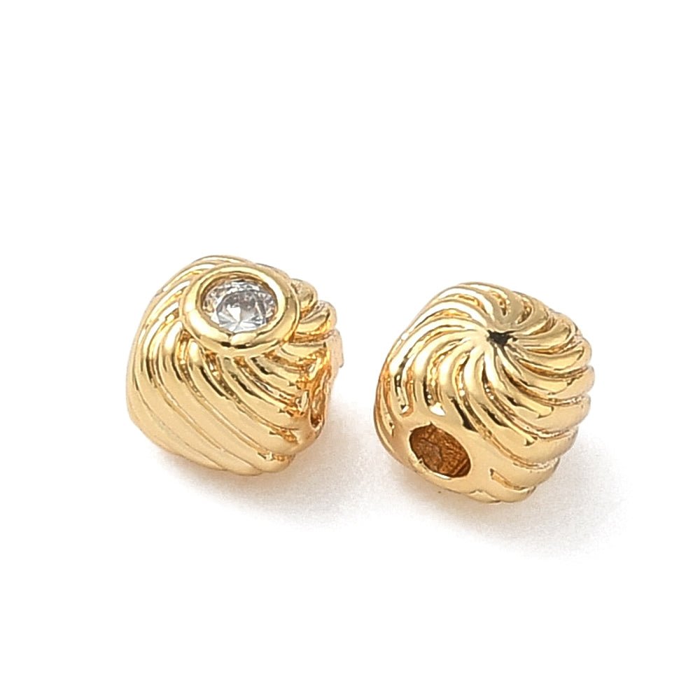 Firkantede Perler – Micro zirkonia sten - 18K Guldbelagt(4mm, 4 stk) - Uniq Perler -