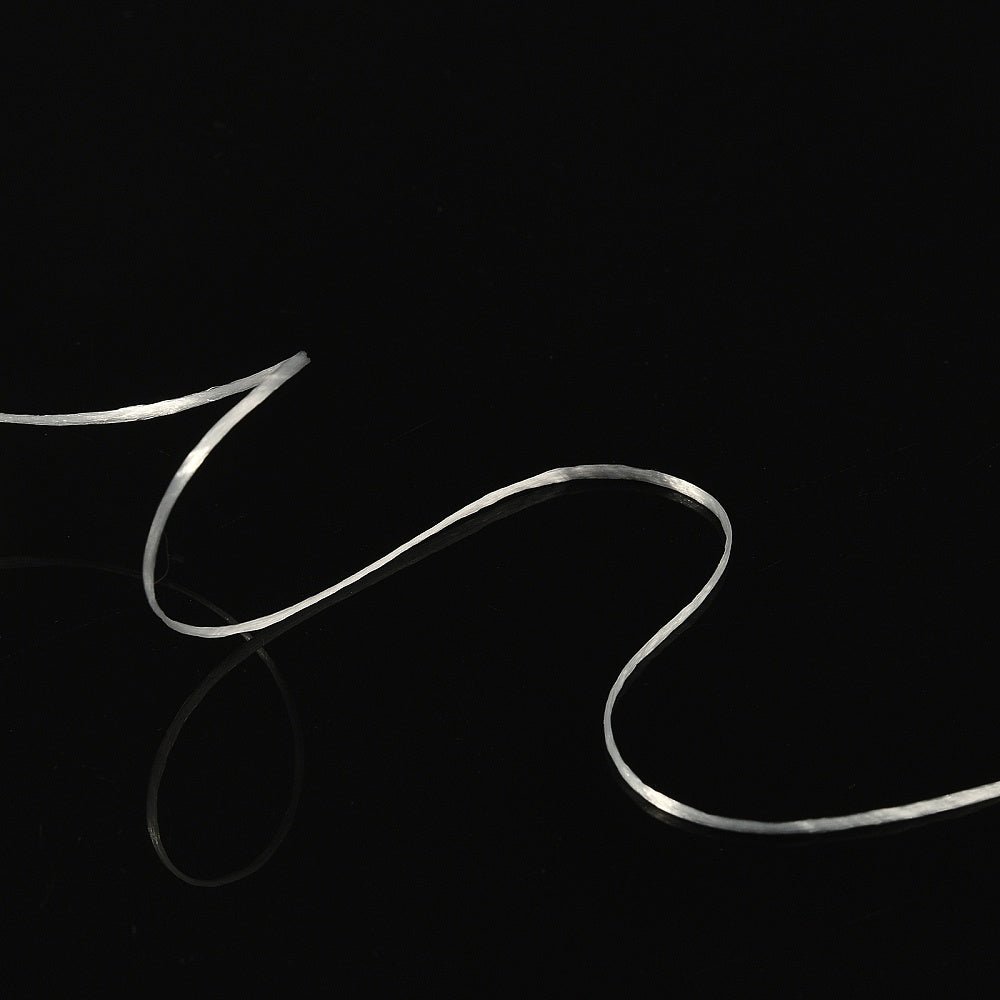Flad Elastiktråd – Hvid (0,8mm) 10m - Uniq Perler -