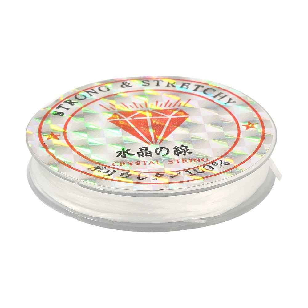 Flad Elastiktråd – Hvid (0,8mm) 10m - Uniq Perler -