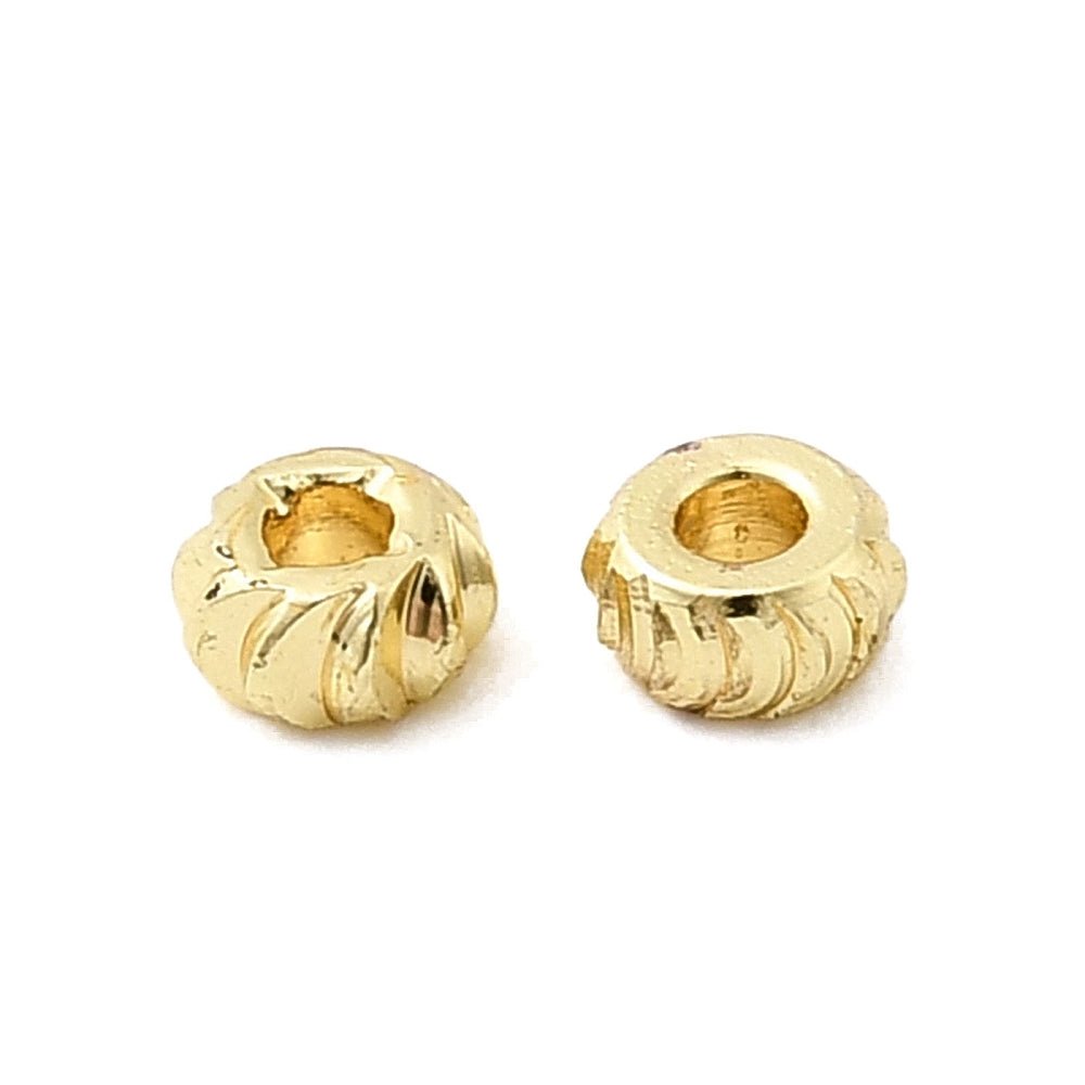 Flade Runde Perler – 18K Langtidsholdbar Forgyldt (3x1,5mm) 20 stk - Uniq Perler -