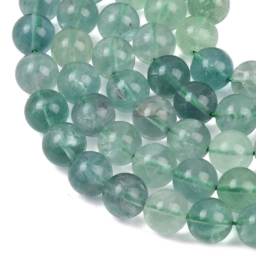 Fluoritt – Grønn, Rund (10 - 10,5mm) - Uniq Perler - 117292