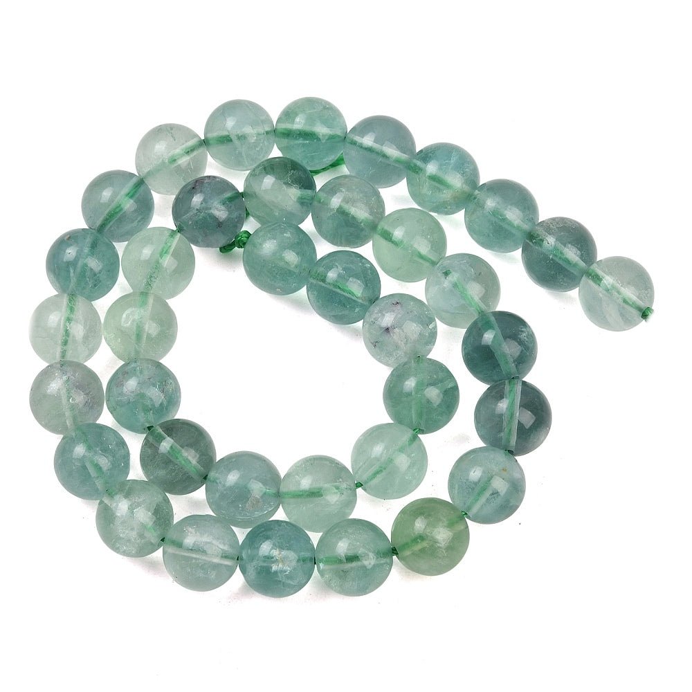 Fluoritt – Grønn, Rund (10 - 10,5mm) - Uniq Perler - 117292