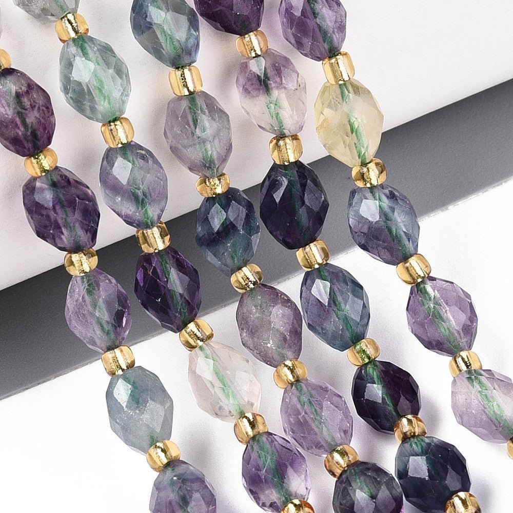 Fluorit Perler – Facetterede Ovale (8~9x6~8mm) - Uniq Perler -