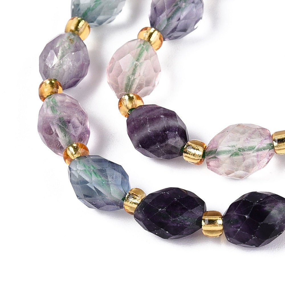 Fluorit Perler – Facetterede Ovale (8~9x6~8mm) - Uniq Perler -