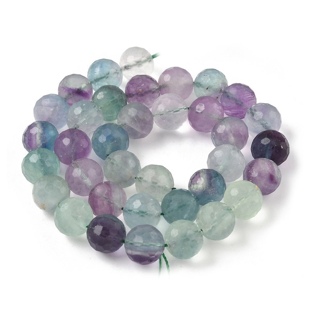 Fluorit Perlen – Facettierte, Runde (7–11mm) - Uniq Perler - 116976