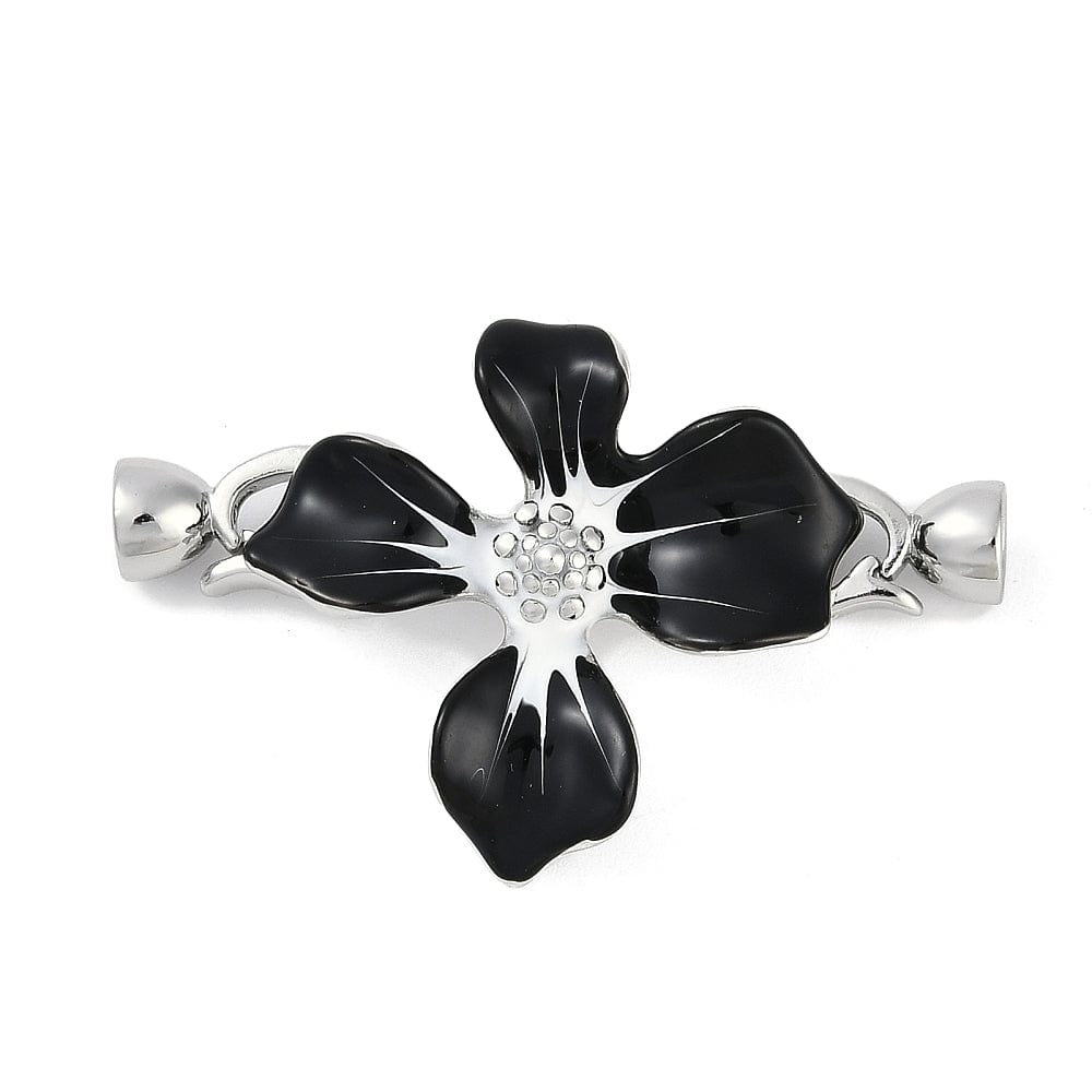 Fold Over Lås Med Zirkonia Sten, Platin Farvet, 43x26mm - Uniq Perler - 114130